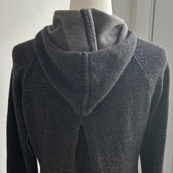 Oakley Women’s Charcoal Cotton-Wool Hooded Zip Knit Cardigan w/ Snap-Tab – US S - Picture 3 of 11